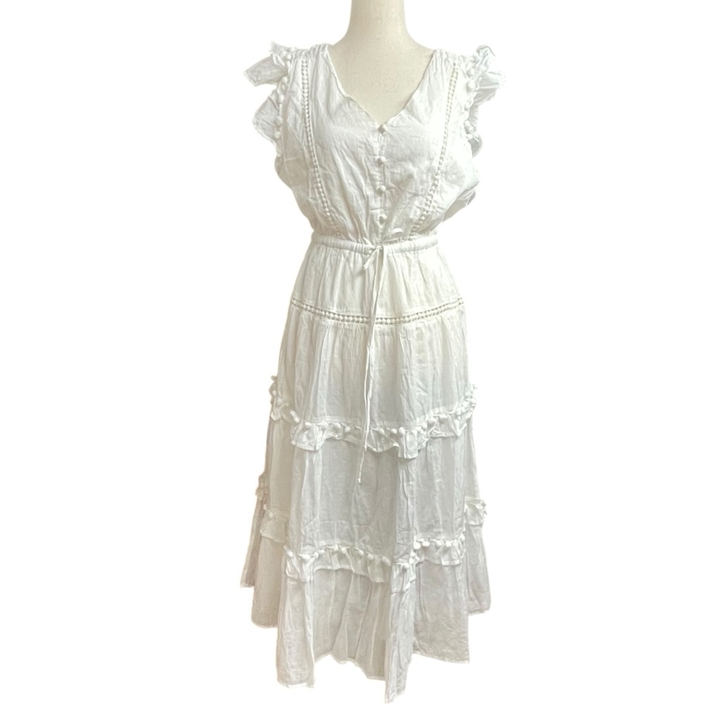 Shade Amour Savannah Cotton White Voil Dress Size Medium